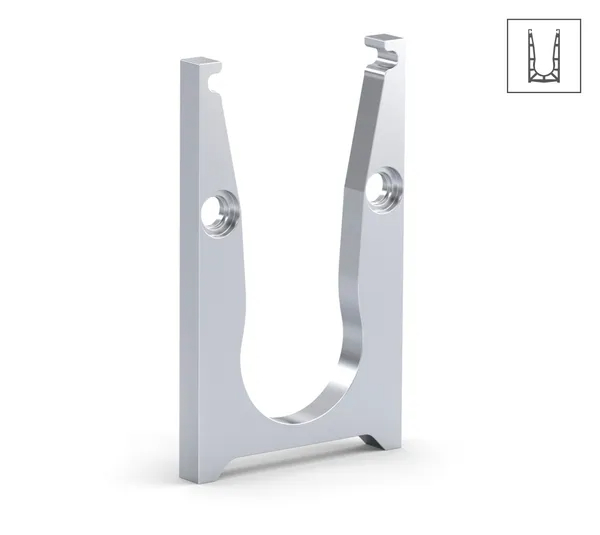 VetroMount® intermediate connector for drainage without cover profile